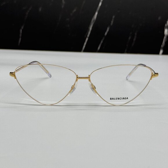 NEW BALENCIAGA BB0015O 003 CAT EYE GOLD WOMEN EYEGLASSES BALENCIAGA - Picture 4 of 10